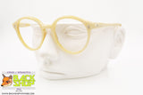 SAVIO OPTIK mod. PANTOS 908, Vintage round keyhole eyeglass frame cream marbled, acetate sheet, New Old Stock 1970s