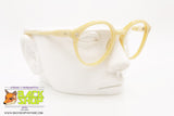 SAVIO OPTIK mod. PANTOS 908, Vintage round keyhole eyeglass frame cream marbled, acetate sheet, New Old Stock 1970s