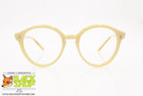 SAVIO OPTIK mod. PANTOS 908, Vintage round keyhole eyeglass frame cream marbled, acetate sheet, New Old Stock 1970s