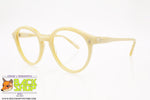 SAVIO OPTIK mod. PANTOS 908, Vintage round keyhole eyeglass frame cream marbled, acetate sheet, New Old Stock 1970s