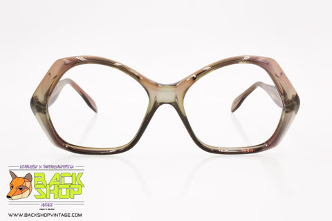 Vintage polygonal/pentagonal frame glasses women, acetate material, New Old Stock 1970s