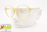 Vintage round keyhole eyeglass frame cream marbled, acetate material, New Old Stock 1970s