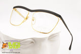 NEW AGE mod. 307 2, Vintage eyeglasses/sunglasses frame golden & black, massive eyebrow line, New Old Stock 1980s