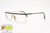 AZZARITI Vintage eyeglass frame squared flat top with black bar, New Old Stock 1980s