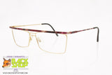 AZZARITI Vintage eyeglass frame squared flat top with red striped pattern, New Old Stock 1980s