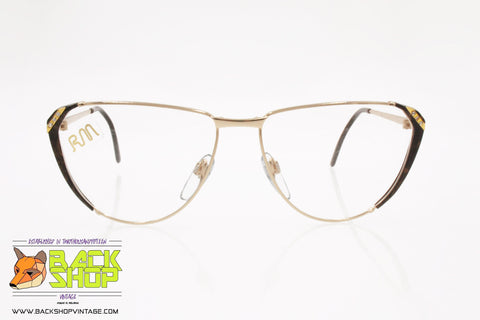 RM Italian brand, Vintage eyeglass frame cat eye women, adorned strass rhinestones, New Old Stock 1970s