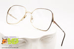 RM Italian brand, Vintage eyeglass frame square women, golden & brown, New Old Stock 1970s