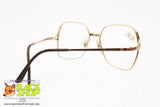 RM Italian brand, Vintage eyeglass frame square women, golden & brown, New Old Stock 1970s