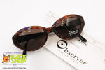 OBSERVER made in Italy, Vintage women sunglasses ovaloid inlaid pattern, New Old Stock 1990s