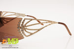 LUXURY Vintage mono lens women Sunglasses mask shape, full adorned, New Old Stock