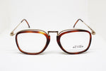 TRUSSARDI ACTION squared- rectangular matte silver outstanding browline vintage eyeglasses frames, NOS 1990s