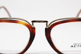 TRUSSARDI ACTION squared- rectangular matte silver outstanding browline vintage eyeglasses frames, NOS 1990s