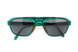 ESPRIT 90s sunglasses wayfarer restyle , green traslucent snakeskin celluloid, frontal openable frame, NOS 90s