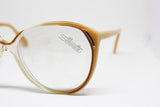 Vintage 80s SILHOUETTE rockabilly style cream and caramel tone, adorned avant garde, oval frame NOS deadstock