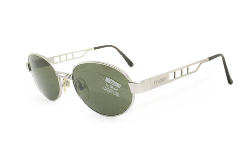 Deadstock PERSOL MOSCHINO  mod. MM 3006 - S oval silver sunglasses , crystal original lenses, rare vintage sunglasses 1980s