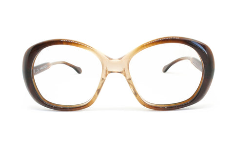 Vintage 1960s Oversize frame acetate and metal // vintage 60s cellulose glasses brown tones semitransparent