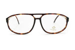 Von Furstenberg lunettes man frame for eyewear // sunglasses brown acetate and golden metal // 80s deadstock frame aviator shape