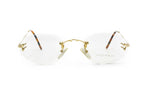 Womens vintage eyeglasses frame Drop Shape rimless COLUMBUS mod. M206 Gold & Havana, Superb and Hype eyewear // NOS 1980s