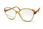 Viennaline Optyl acetate NOS 70s space age drop oval lenses, lime and orange Deadstock eyewear