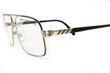 Luxury and Rare Aviator frame John Player Special mod. JPS 014 pale golden & black // 80s man eyewear, New Old stock 1980s