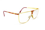 Laura Biagiotti mod. V 90 shiny gold & design pattern , Flat top unisex eyewear, Hype and colorfull