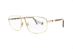 80s eyewear eyeglasses made in Italu by MITHOS by VENTURA , geometric aviator frame double bridge with false ebony wood arms, Deadstock