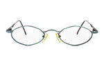 Vintage steampunk frame eyewear // little oval front blue aged effect with coloured temple tips // Vintage 1990s hype frame