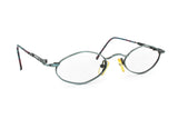 Vintage steampunk frame eyewear // little oval front blue aged effect with coloured temple tips // Vintage 1990s hype frame