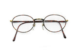 Vintage 80s oval eyeglasses golden aged & dappled brown // vintage eyewear 1980s