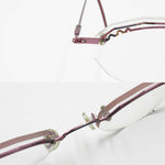 Modern design eyewear eyeglasses Pink metallized // Space age flat top glasses eyeglasses octagonal lenses // VTG 1980s unique half rimmed