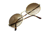 Vintage sunglasses  MISSONI M 844 faded brown lenses, Gold aged & speckled with havana tortoise temple tips // rare and unique designer NOS