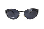 MISSONI sunglasses M 436 S wrapping mask oversize lenses , black acetate and metal adorned temples // New Old Stock