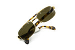 Aviator sunglasses gold & havana tortoise THE CONQUEST metal e celluloid  // rectangular aviator shape made in Italy NOS deadstock