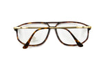 Von Furstenberg lunettes man frame for eyewear // sunglasses brown acetate and golden metal // 80s deadstock frame aviator shape