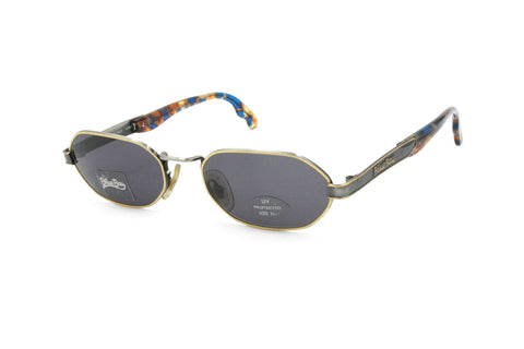Octagonal designer sunglasses BLUEBAY Made in Italy, Vintage 1980s glasses geomtetrical avant garde pop art tones, New Old Stock