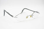 Rimless reading glasses nonagon lenses // vintage late 80s white & black striped arms , fine quality vintage
