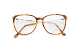 Trevi mod. VIP 884 eyeglasses eyewear frame acetate and metal // Golden & Brown wood effect // Squared frame // Deadstock 1970s