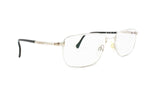 Cerruti lunettes mod. C1584 rectangular monsieur gentleman frame Titanium & acetate // vintage 1990s frame silver and pale gold