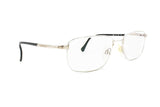 Cerruti lunettes mod. C1584 rectangular monsieur gentleman frame Titanium & acetate // vintage 1990s frame silver and pale gold