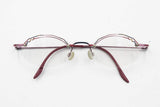 Modern design eyewear eyeglasses Pink metallized // Space age flat top glasses eyeglasses octagonal lenses // VTG 1980s unique half rimmed