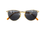 LOOK luxury sunglasses half lunettes golden with twisted brows // Made in Italy Patented // NOS