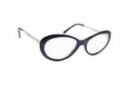 Les Copains glasses mod. LC 220 ocean blue acetate cat eye // Ladies eyewear frame Silver metal & Acetate // New Old Stock 90s