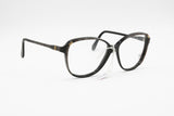 Vintage Luxottica eyeglasses frame // Black & glittered stoned arms // Pale golden details // New Old Stock