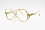 Vintage Austrian Animal Print Pale Yellow Oversize Round Frame COBRA //  Optyl acetate for Ladies // Vintage 1980s Deadstock