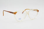 Vintage 1960s 1970s Safilo LADY ELASTA mod. 5603 acetate and metal with fleet arm system // clear peach acetate & animal brown print // NOS