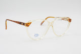 Vintage 1960s 1970s Safilo LADY ELASTA mod. 5603 acetate and metal with fleet arm system // clear peach acetate & animal brown print // NOS
