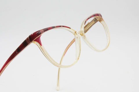 Vintage 70s Acetate Cat eye fabric red brows // Half lunettes cat eye // Deadstock 1970s