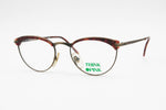 Vintage 80s glasses frame THINK PINK acetate insert brows, aged colors // Deadstock eyewear made in Italy