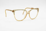 Vogart 1970s caramel acetate frame eyeglasses, deep green lined // Overized cat eye // New Old Stock 70s