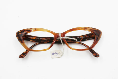 Vintage 80s slim acetate cat eye brown dappled Overture by Lastes mod. Isabel // Vintage 1980s womens eyewear frame // Dead stock